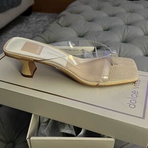 Dolce Vita Clear Strap Kitten Heel Mules
